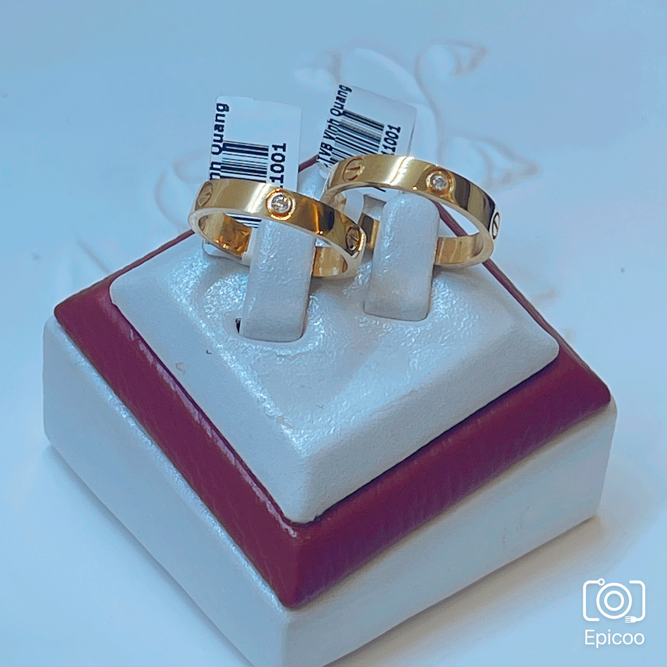 Nhẫn cưới vàng ý 18k 1001